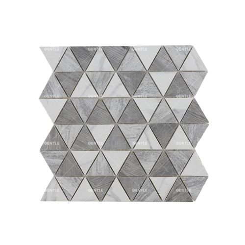 Custom Marble Textur Triangle Recycled Glass Mosaic Tiles