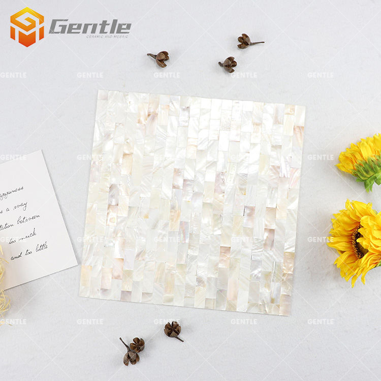 Customize Light Mother Pearl Color Natural Shell Mosaic Tiles