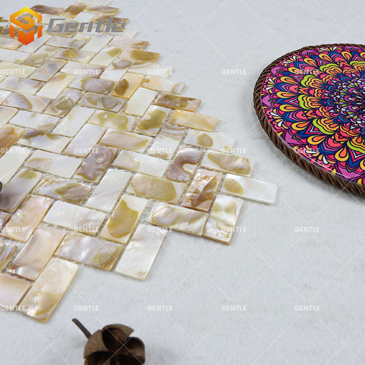 Mixed Color Herringbone Natural Shell Mosaic Tiles