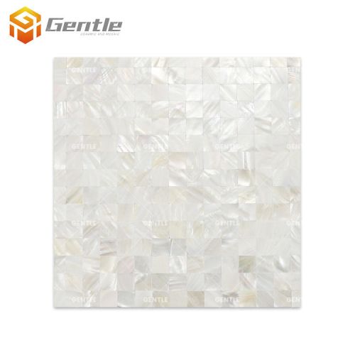 Customize White Square Natural Shell Mosaic Tiles