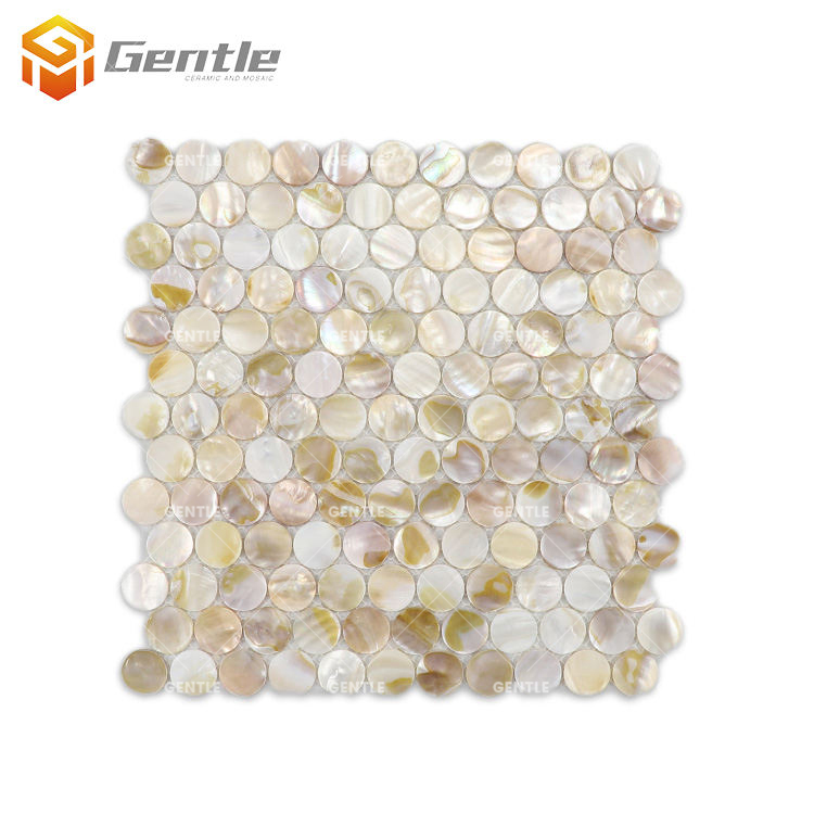 Penny Shape Mixed Color Natural Shell Mosaic Tiles