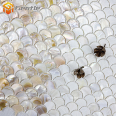 Customize White Fan Shape Natural Shell Mosaic Tiles
