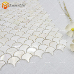Customize White Fan Shape Natural Shell Mosaic Tiles