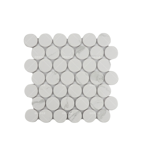 Wholesale Circular Carrara White Ceramic Mosaic Tiles