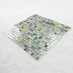 Custom Colorful Ice Crystal Texture Hot Melt Glass Mosaic Tiles