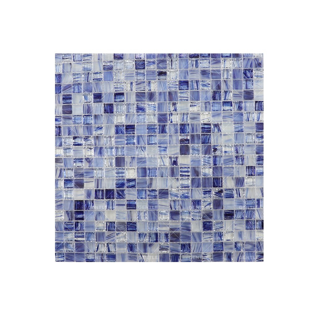 Custom Colorful Ice Crystal Texture Hot Melt Glass Mosaic Tiles