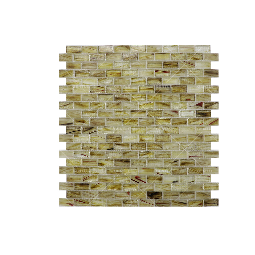 Wholesale Green Rectangular Hot Melt Glass Mosaic Tiles