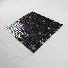 Custom Black Square Hot Melt Glass Mosaic Tiles