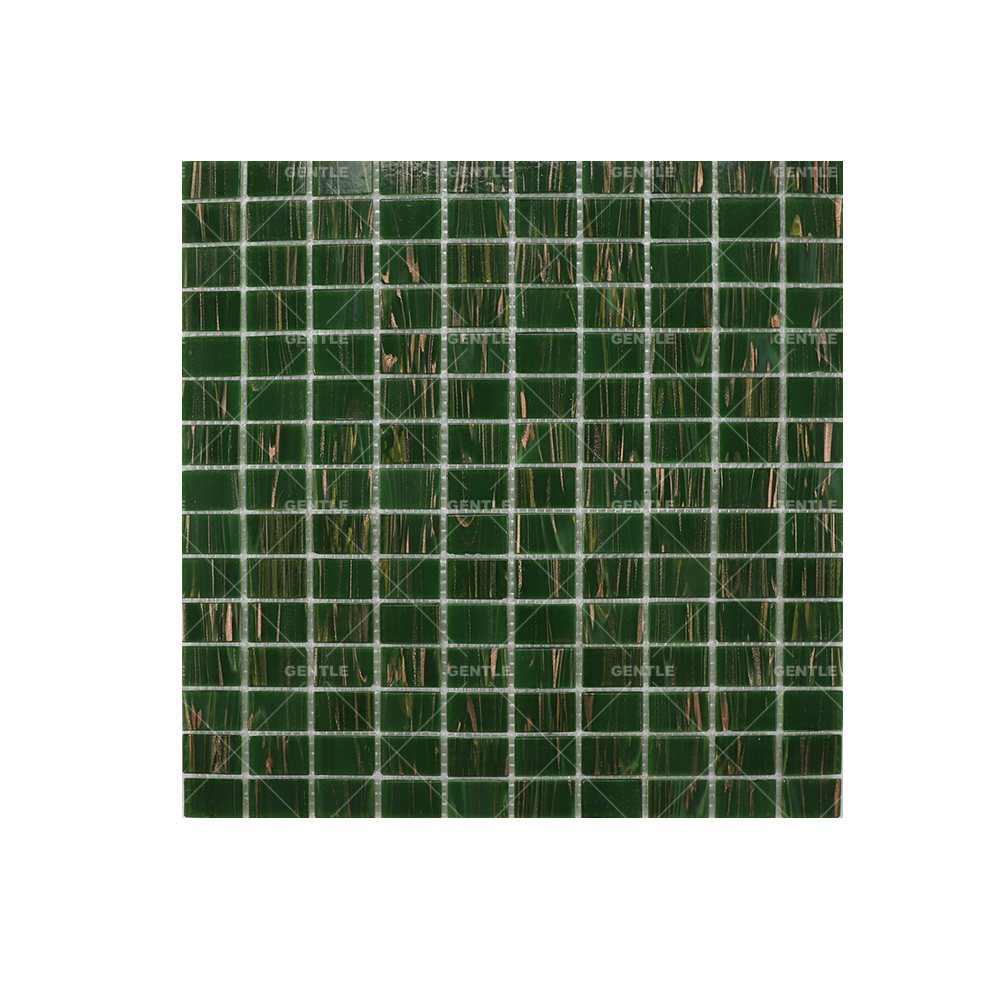 Custom Blackish Green Rectangular Hot Melt Glass Mosaic Tiles