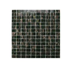 Custom Blackish Green Rectangular Hot Melt Glass Mosaic Tiles