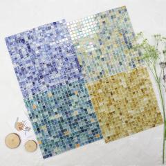 Custom Colorful Ice Crystal Texture Hot Melt Glass Mosaic Tiles
