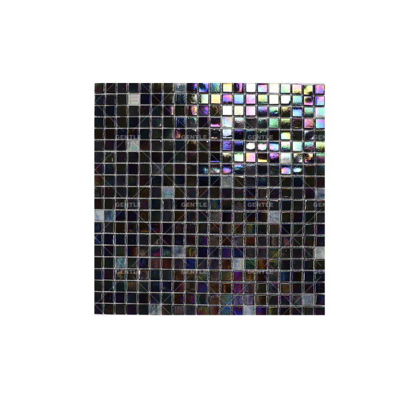 Custom Black Square Hot Melt Glass Mosaic Tiles