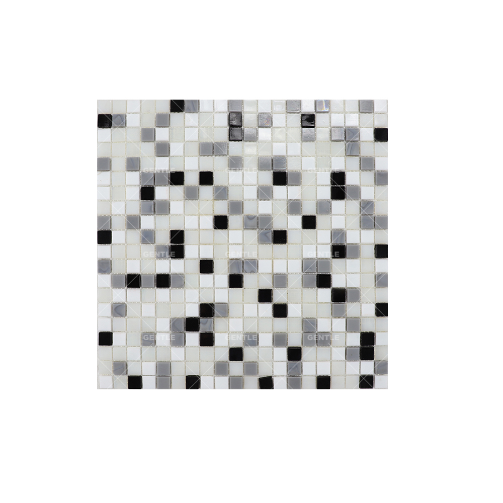 Custom Black Square Hot Melt Glass Mosaic Tiles