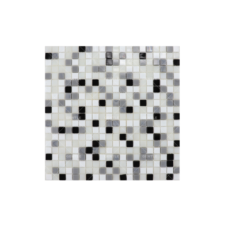 Custom Black Square Hot Melt Glass Mosaic Tiles