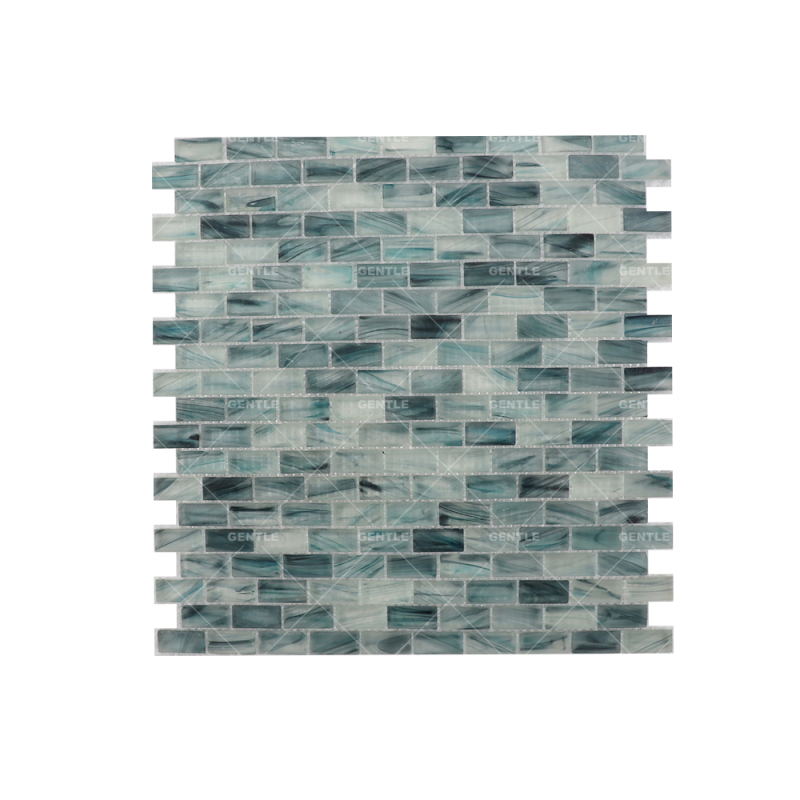 Wholesale Green Rectangular Hot Melt Glass Mosaic Tiles