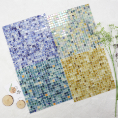 Wholesale Blue Ice Crystal Texture Hot Melt Glass Mosaic Tiles
