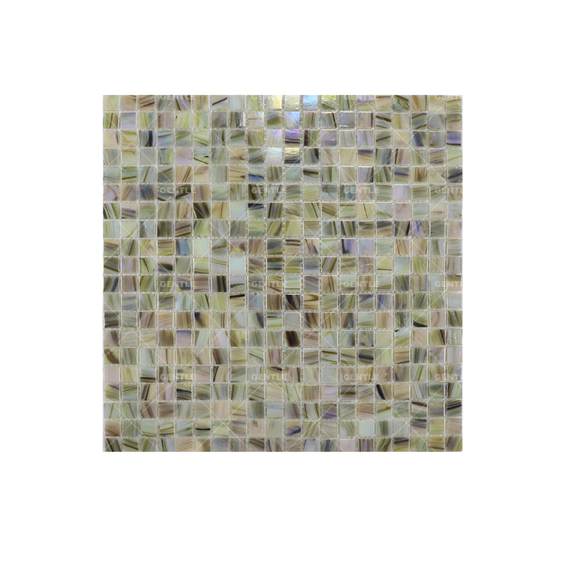 Wholesale Light Yellow Square Hot Melt Glass Mosaic Tiles