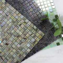 Wholesale Light Yellow Square Hot Melt Glass Mosaic Tiles