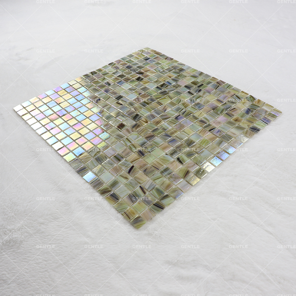 Wholesale Light Yellow Square Hot Melt Glass Mosaic Tiles