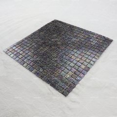 Custom Iridescent Electroplate Square Hot Melt Glass Mosaic Tiles