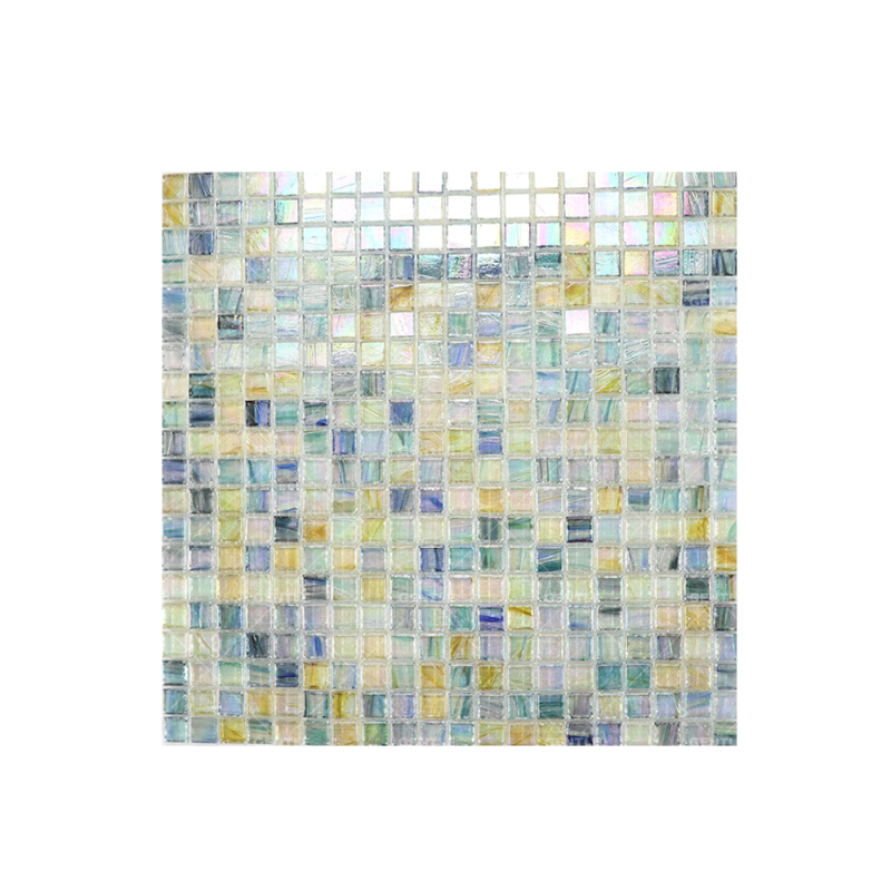 Custom Colorful Ice Crystal Texture Hot Melt Glass Mosaic Tiles