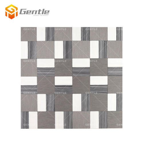 Grey Mix White Square Aluminum Composite Mosaic