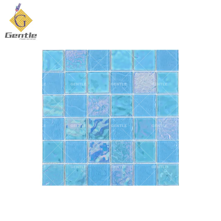 Wholesale 48X48MM Sky Blue Crystal Glass Mosaic Tiles