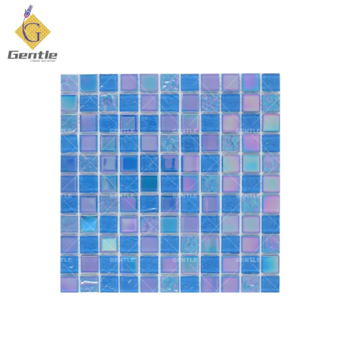 Customized 25X25MM Iiridescent Crystal Glass Mosaic Tiles