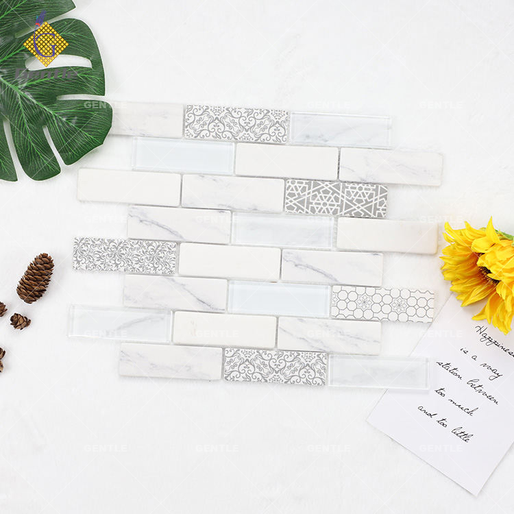 Texture Strip Crystal Recycled Glass Mosaic