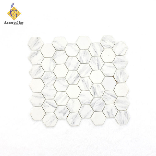 Custom Smooth Hexagon Recycled Glass Mosaic Tiles