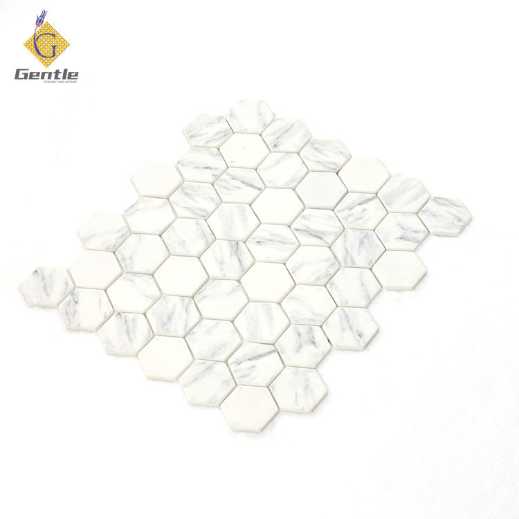 Smooth Hexagon Recycled Glass Mosaic
