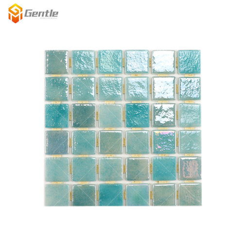 Wholesale Mixed Green Square Recycled Glass Mosaic Tiles