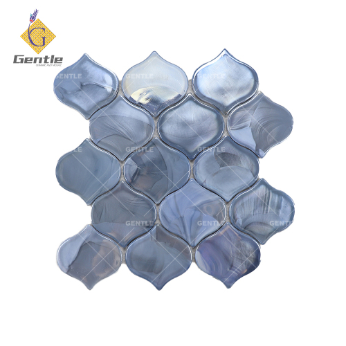 Wholesale Blue Lantern Shape Hot Melt Glass Mosaic Tiles