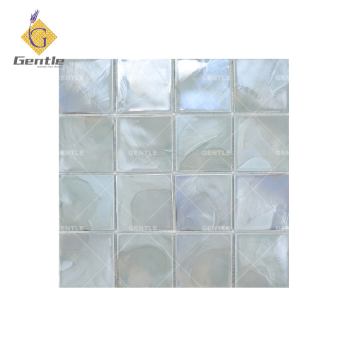Wholesale Green Square Hot Melt Glass Mosaic Tiles