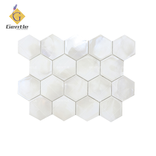 Wholesale White Hexagon Hot Melt Glass Mosaic Tiles