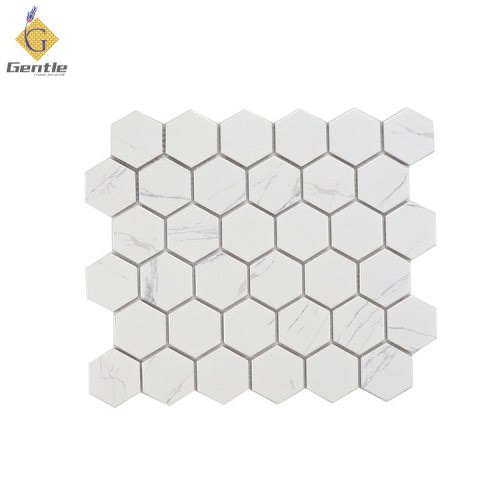 Wholesale 51X59MM Hexagon Carrara White Ceramic Mosaic Tiles