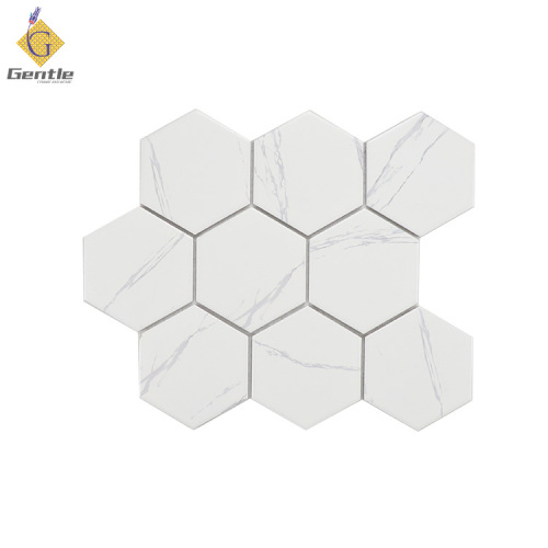 Wholesale 95X110MM Hexagon White Ceramic Mosaic Tiles