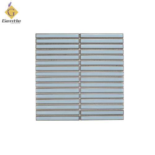 Wholesale Light Blue Strip Ceramic Mosaic Tiles