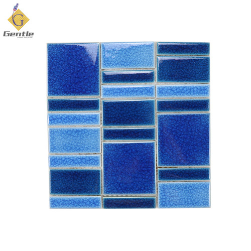 Customized Blue Ice Crack Ceramic Mosaic Tiles