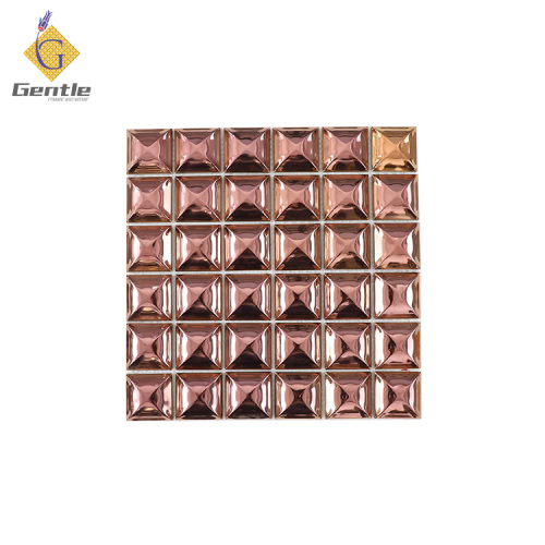 Customized 3D Rose Gold Ceramic Mosaic Tiles