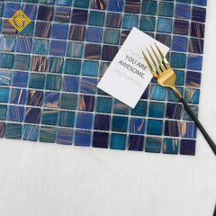 Customized Mixed Blue Square Hot Melt Mosaic Tiles