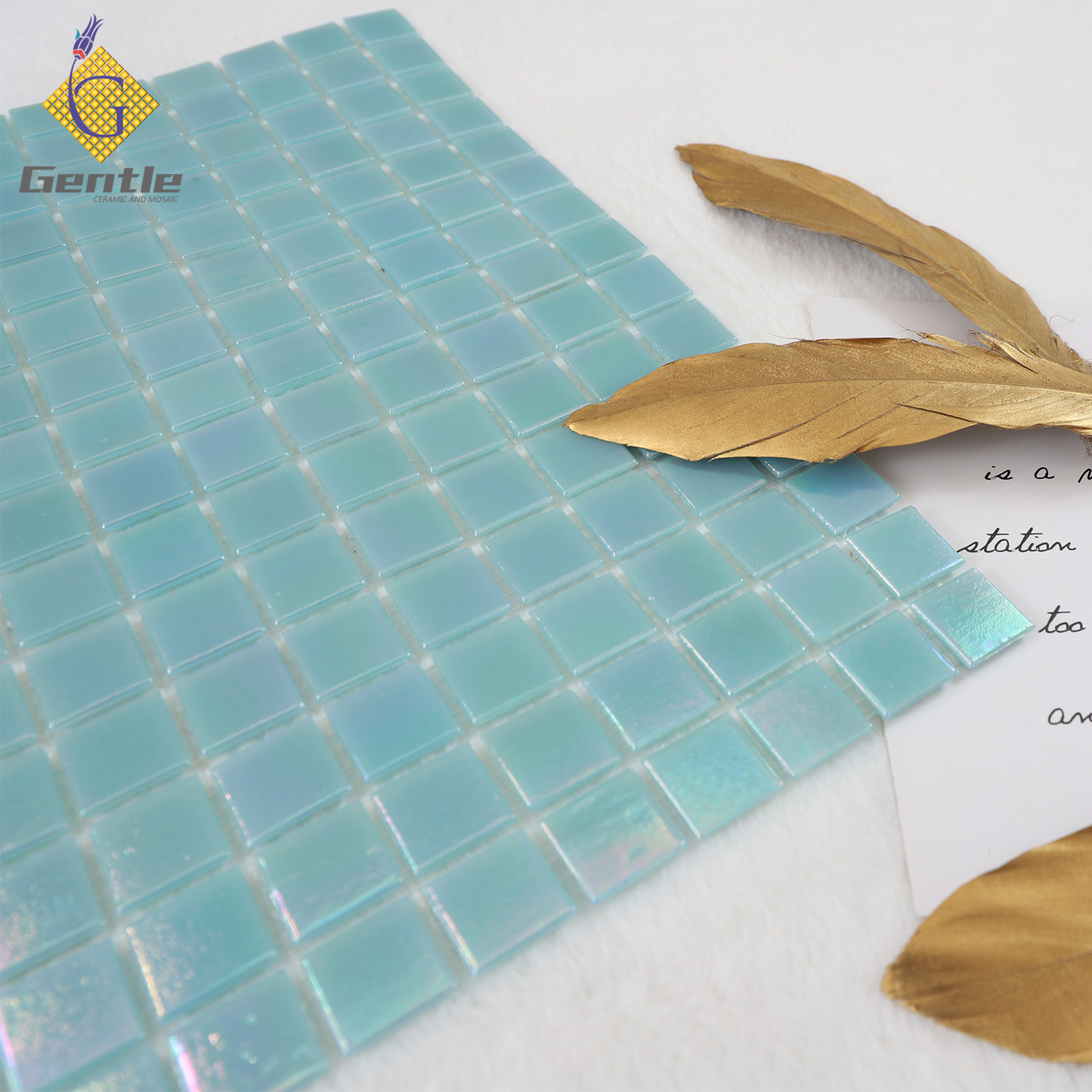 Wholesale Light Blue Square Hot Melt Mosaic Tiles