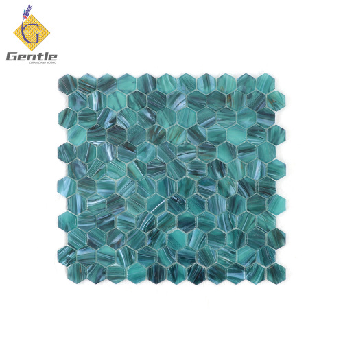 Wholesale Green Hexagonal Hot Melt Mosaic Tiles