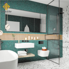 Wholesale Green Hexagonal Hot Melt Mosaic Tiles