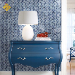 Wholesale Blue Hexagonal Hot Melt Mosaic Tiles
