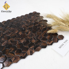 Custom Brown Hexagonal Hot Melt Mosaic Tiles