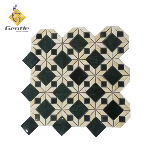 Custom Green Irregular Marble Mosaic Tiles