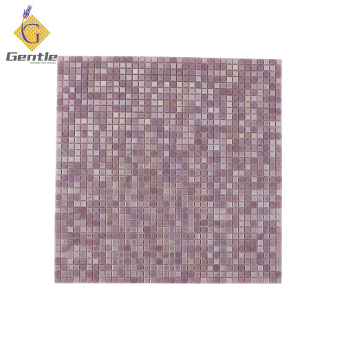 Customized Purple Square Hot Melt Mosaic Tiles For Wall