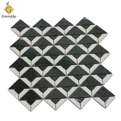 Wholesale Black &amp; White Irregular Marble Mosaic Tiles