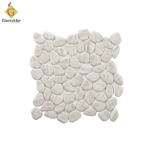 Wholesale White Cobblestone Shape Recycled Glass Mosaic Tiles